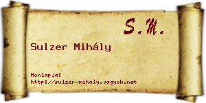 Sulzer Mihály névjegykártya