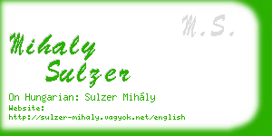 mihaly sulzer business card